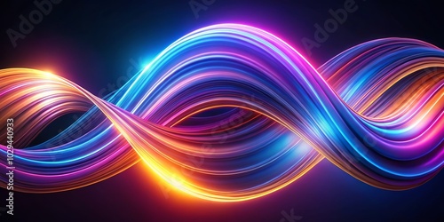 Colored Glowing Loop Vortex Abstract Background with Smooth Waves for Digital Artwork