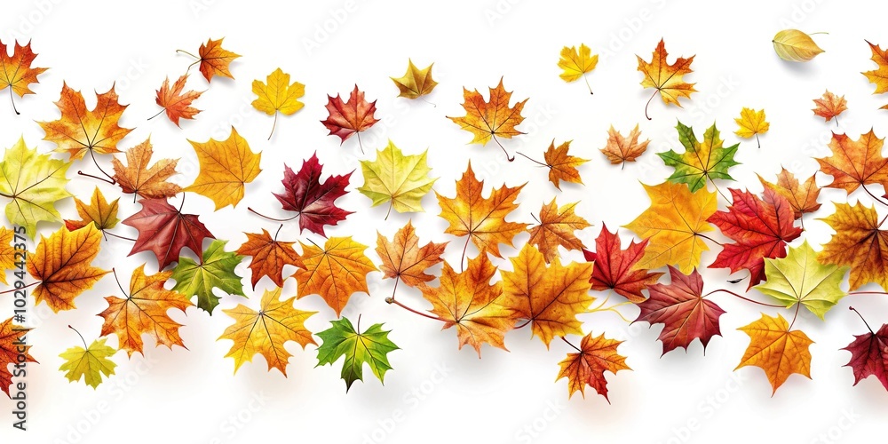 Seamless pattern of colorful autumn leaves on white background Seamless pattern of colorful autumn leaves on white background