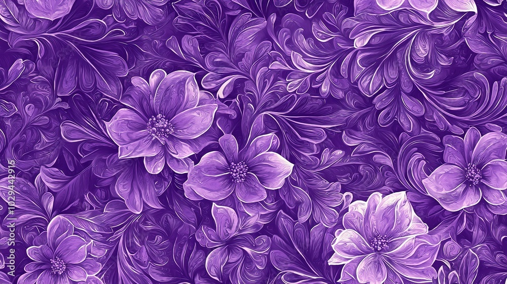 custom made wallpaper toronto digital A Purple bouquet on a White-Purple Background - Fairy Tale Scene