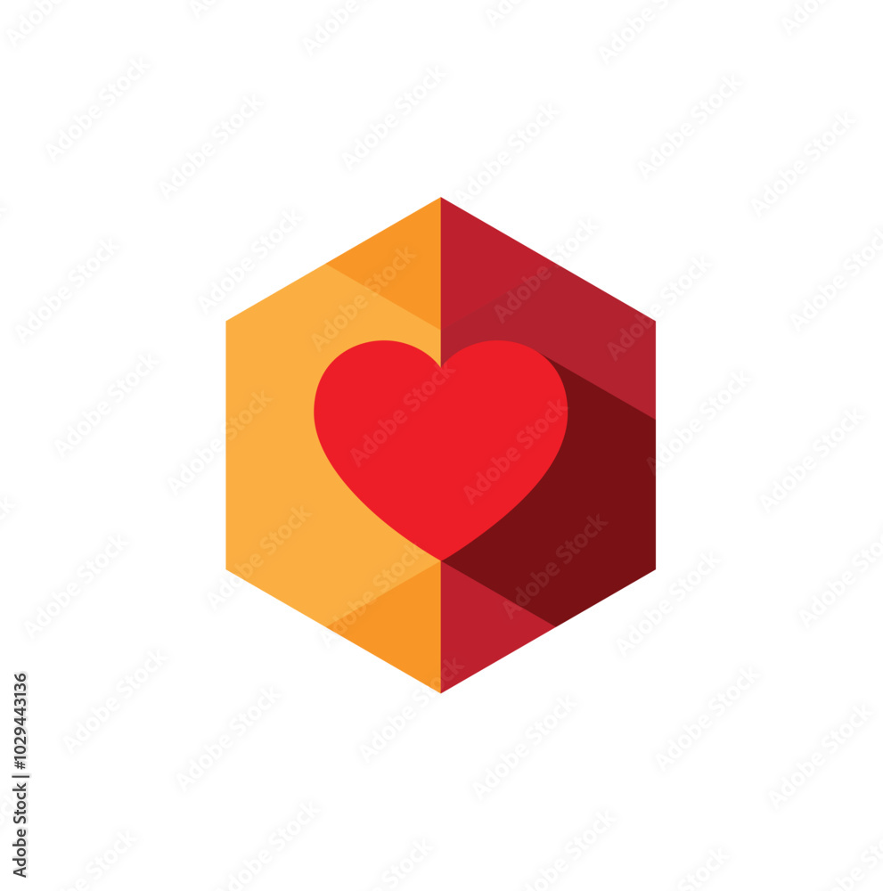 Creative Hexagon Heart Logo Vector Symbol Icon Design Creative Hexagon Heart Logo Vector Symbol Icon Design