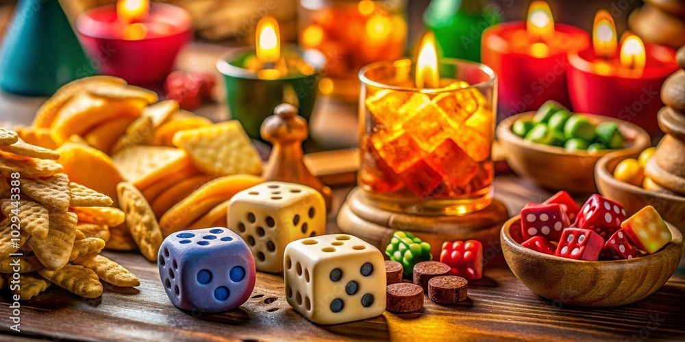 Fototapeta premium Macro Photography of Game Night Essentials for Fun and Connection