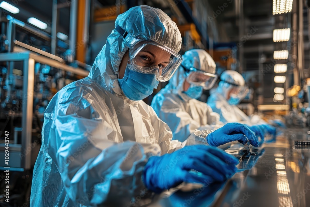 Workers wearing protective gear while handling advanced metal processing equipment in an industrial setting, showcasing precision, safety, and modern technology in metal fabrication.. Workers wearing protective gear while handling advanced metal processing equipment in an industrial setting, showcasing precision, safety, and modern technology in metal fabrication..