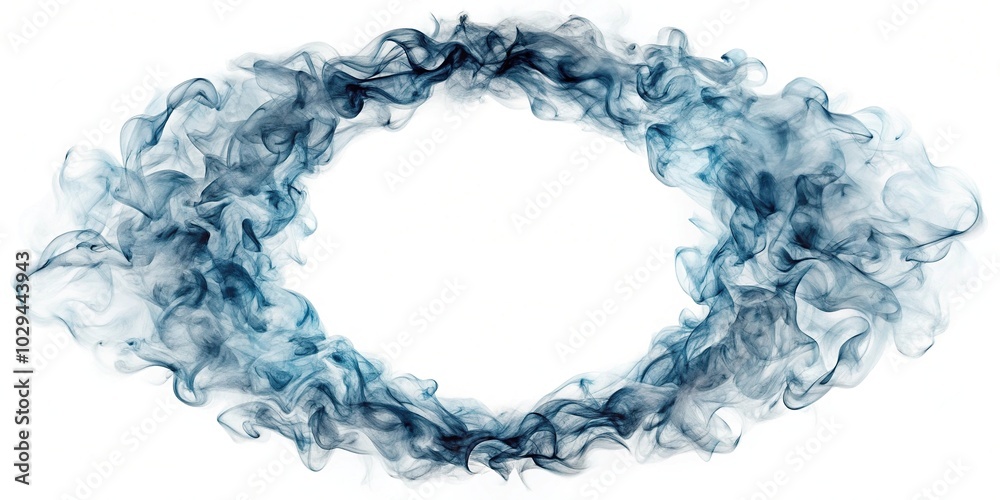 Obraz premium Realistic circle smoke borders isolated on white background