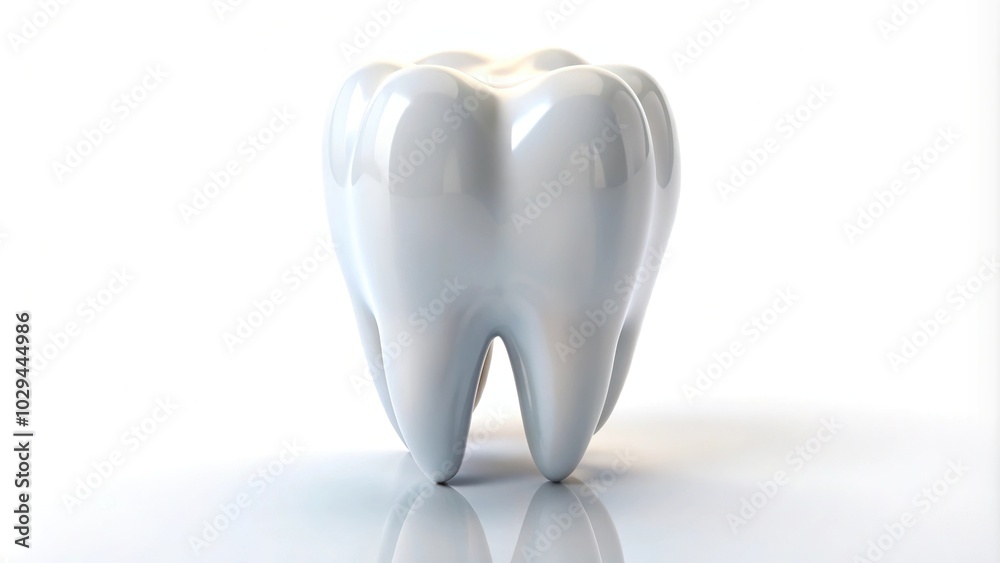 Realistic healthy clear white tooth