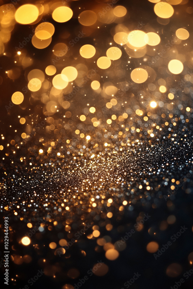Abstract holiday bokeh background. Blurred lights of garland hanging on Christmas tree. Focus on foreground. Copy space for text and decorations. Abstract holiday bokeh background. Blurred lights of garland hanging on Christmas tree. Focus on foreground. Copy space for text and decorations.