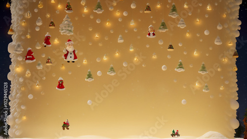 クリスマスの背景デザイン　AI画像　ジェネレーティブAI