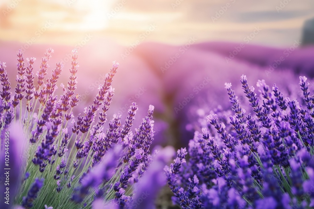 Obraz premium Lavender in full bloom closeup