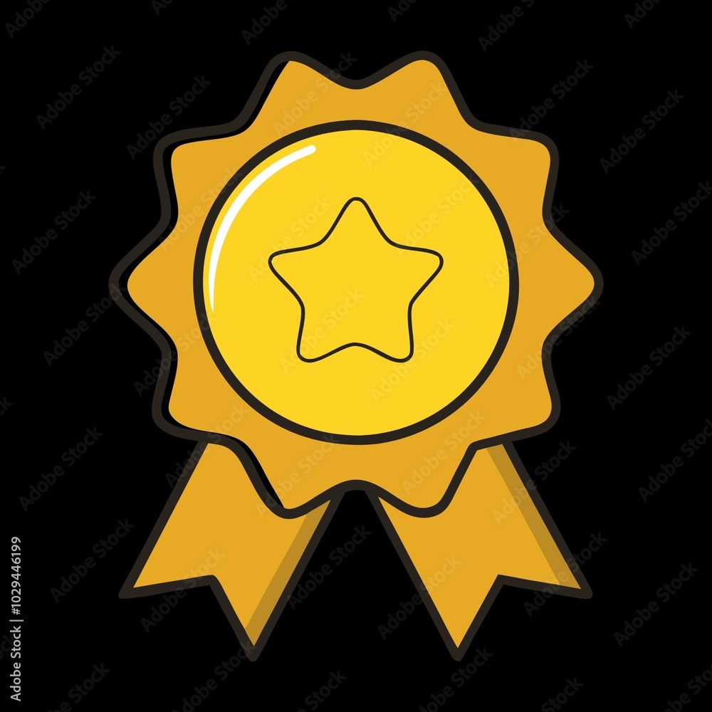 golden star badge with ribbon golden star badge with ribbon