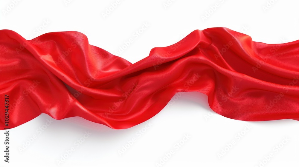 Red Fabric Draped on a White Background Red Fabric Draped on a White Background