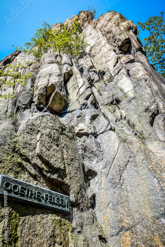 der Goethefelsen im Bodetal bei Thale