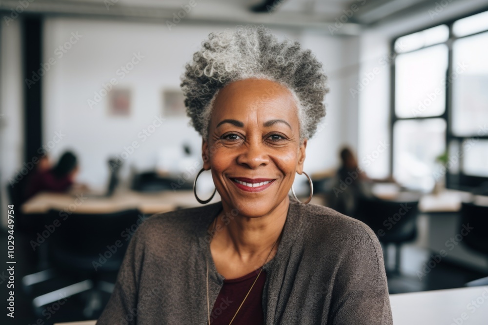 Portrait of a smiling senior African American businesswoman in office Portrait of a smiling senior African American businesswoman in office