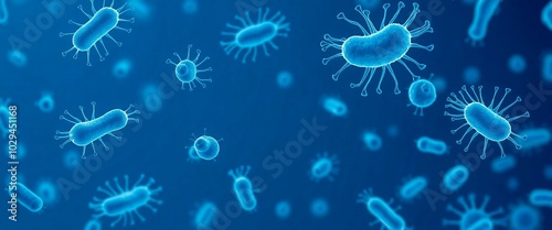 bacteria under microscope, 3D Bacteria Illustration, Scientific Microorganism Design