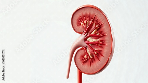 Medical Kidney Diagram, Scientific Kidney Illustration