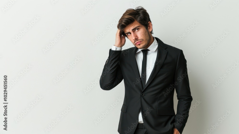 Man in Suit with Worried Expression Man in Suit with Worried Expression