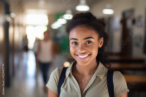 Portrait of a smiling female high school student