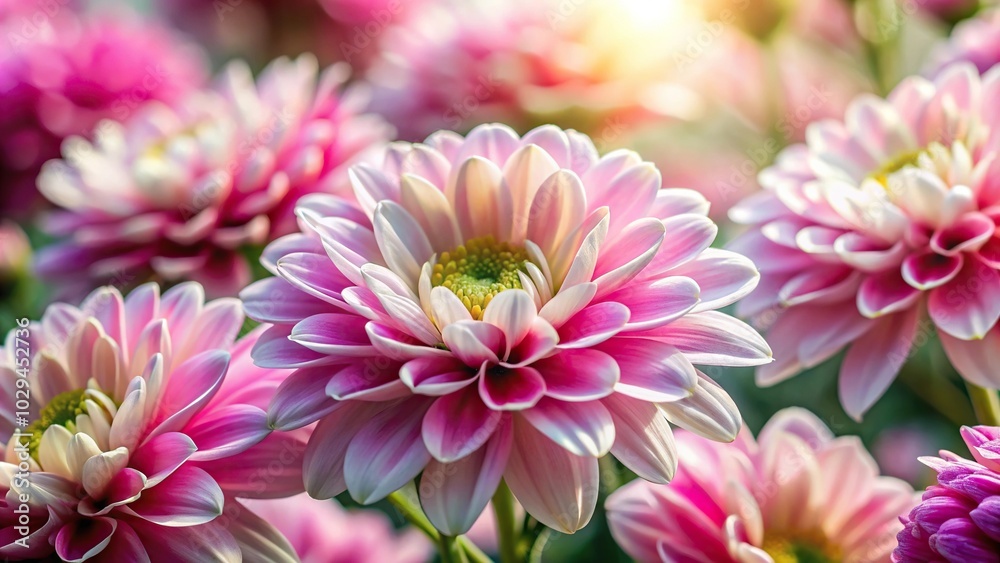 Fototapeta premium Pink and white flowers with large petals against the sky