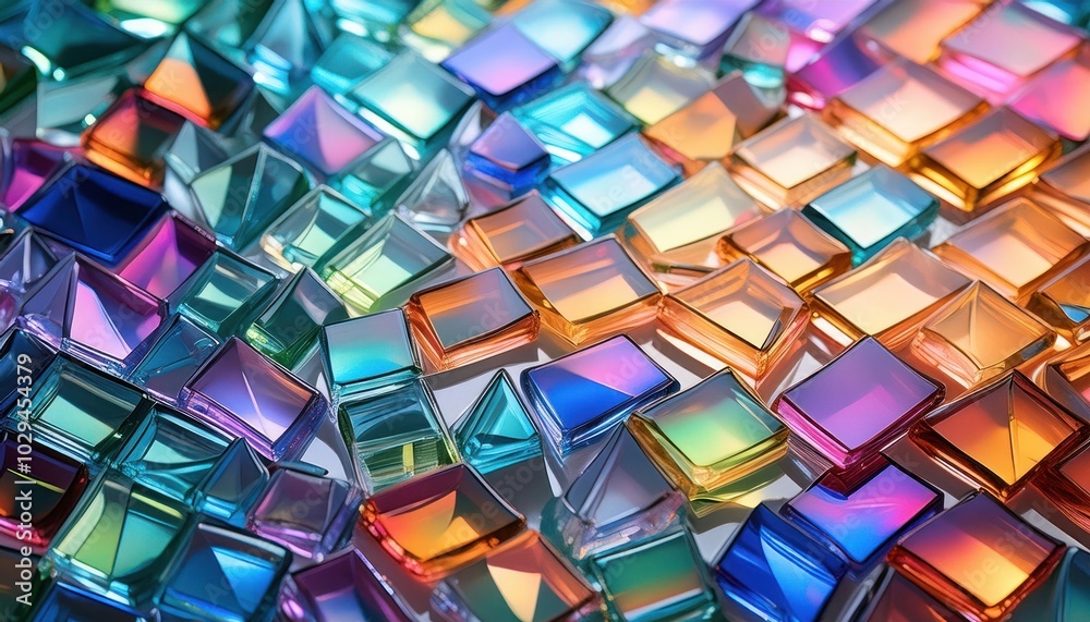 Holographic Iridescent Glass Background with Blur Effect Holographic Iridescent Glass Background with Blur Effect
