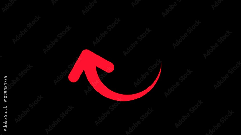 Hand Drawn Puffy Arrow Isolated on Green Chroma Key Screen. Doodle Balloons Style Animated Arrow Design Element.