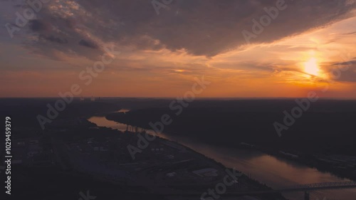 Sunset over a bridge