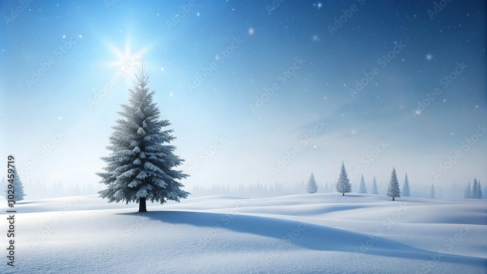 snowy winter landscape with minimalist Christmas background snowy winter landscape with minimalist Christmas background