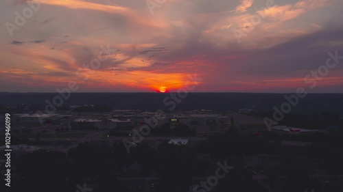 sunset over the city