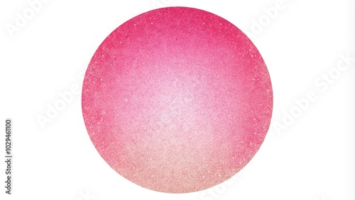 Pink grainy circle overlay with color gradient diffused effect, isolated on white background