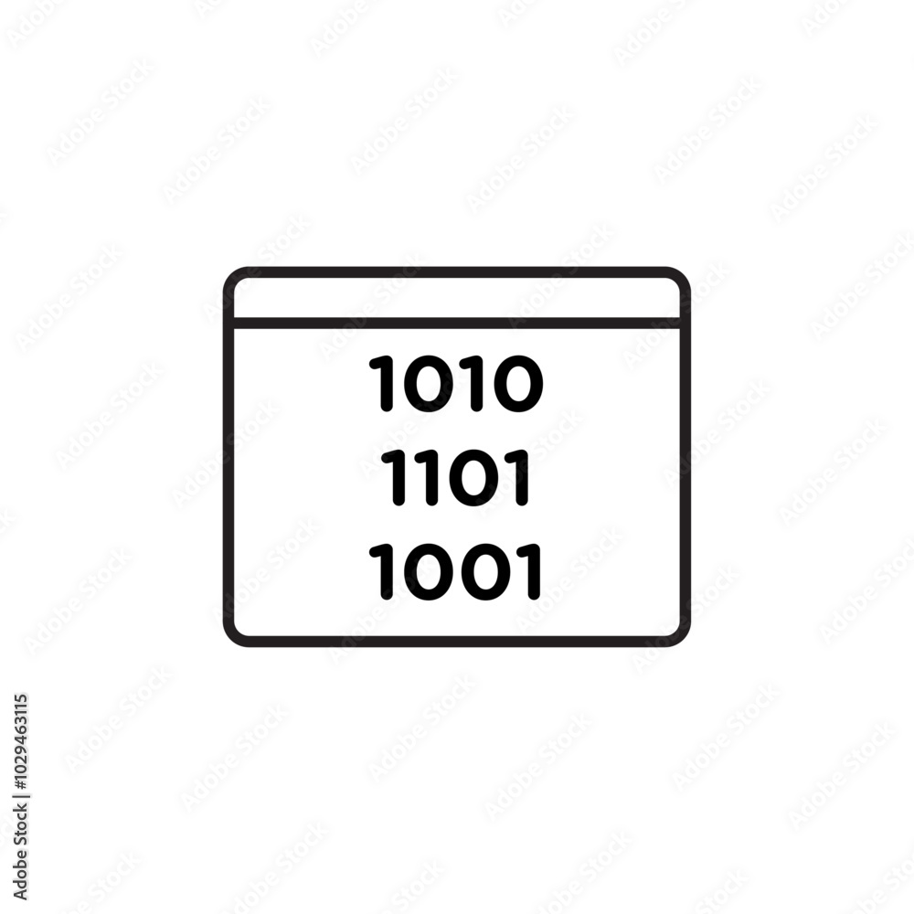Binary code icon Thin line art isolated Binary code icon Thin line art isolated