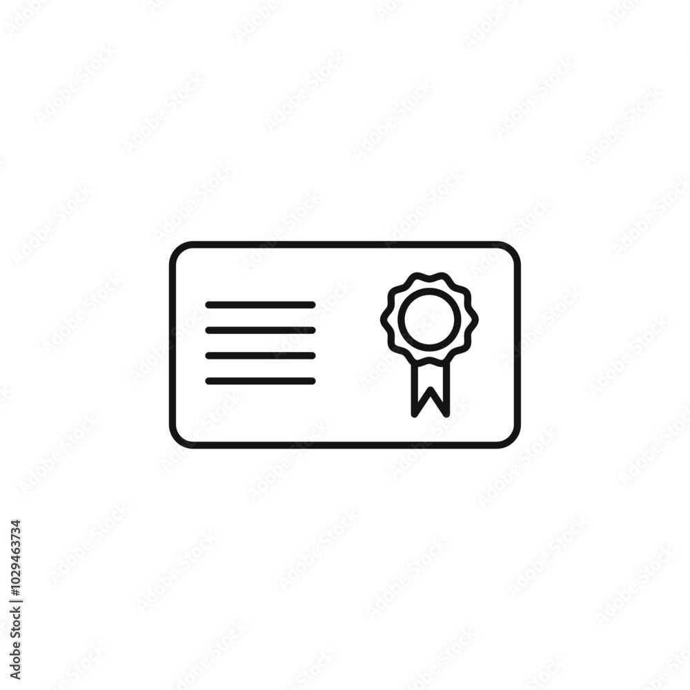 Certificate icon Thin line art isolated Certificate icon Thin line art isolated