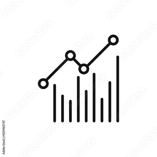 Chart icon Thin line art isolated