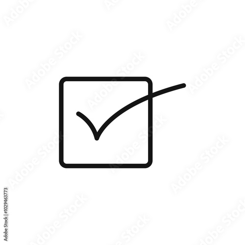 Check icon Thin line art isolated
