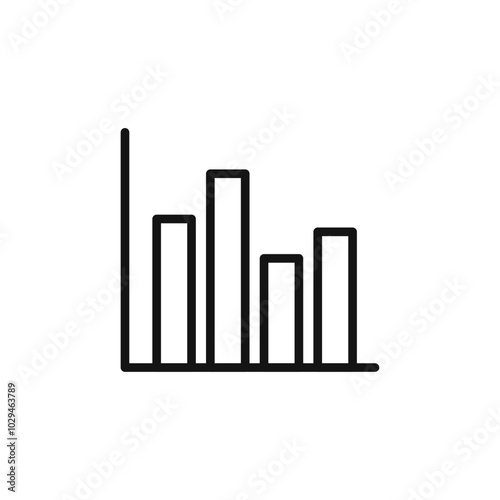 Chart histogram icon Thin line art isolated