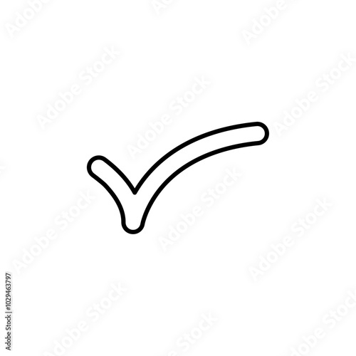 Check mark icon Thin line art isolated