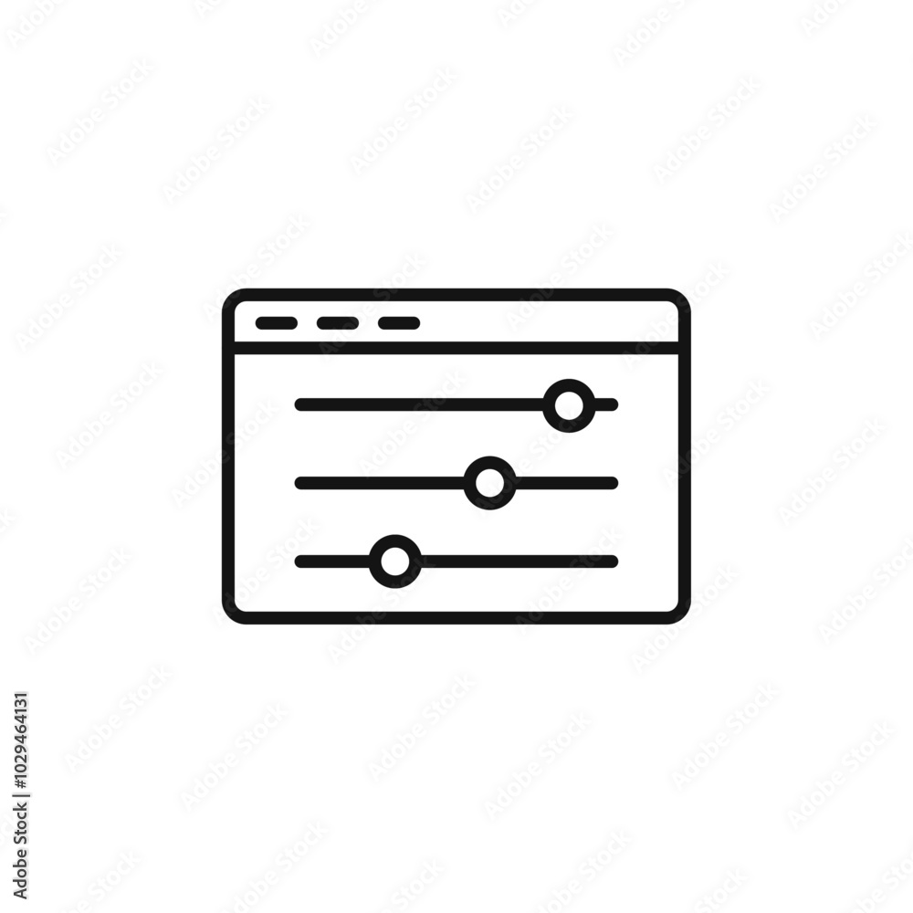 Control panel icon Thin line art isolated Control panel icon Thin line art isolated