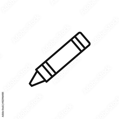 Crayon icon Thin line art isolated