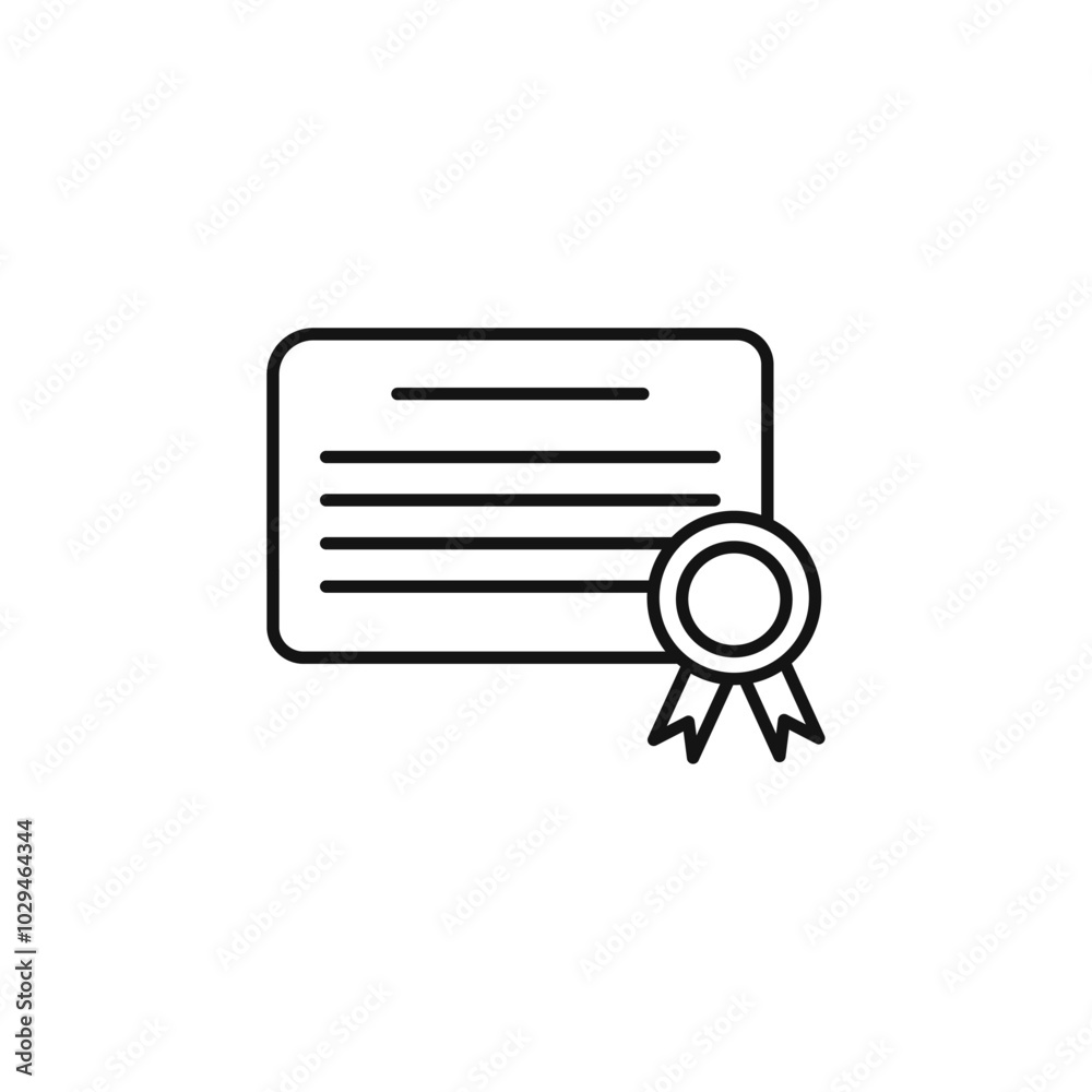 Diploma icon Thin line art isolated Diploma icon Thin line art isolated