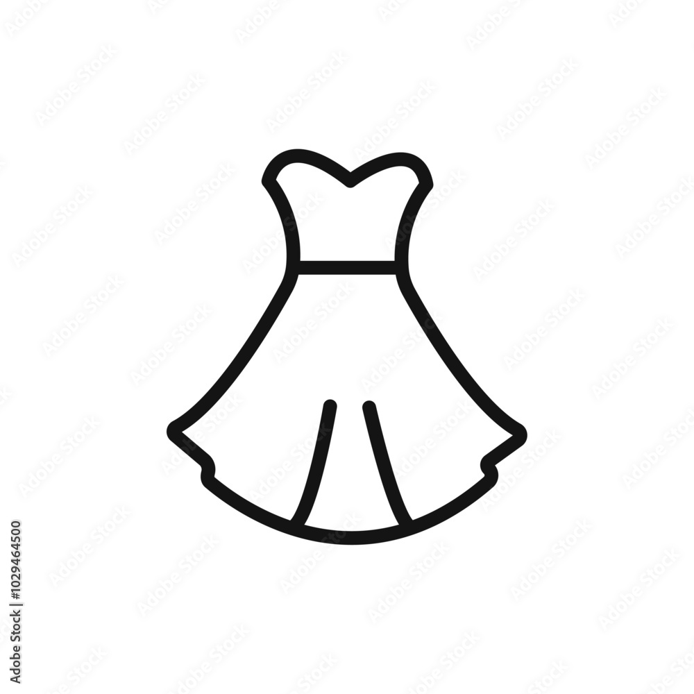 Dress Icon Thin line art isolated Dress Icon Thin line art isolated