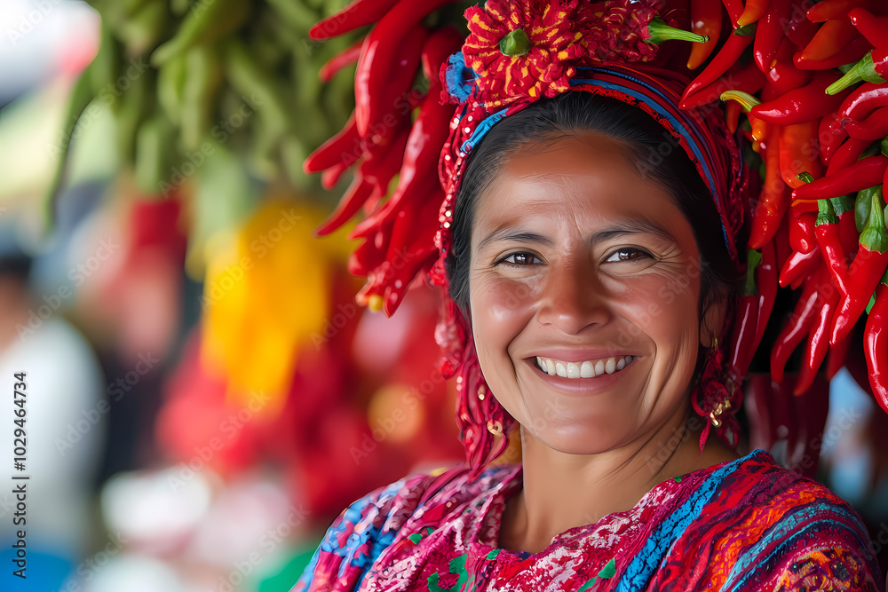 Fototapeta premium image featuring a girl holding a vibrant red chili pepper, symbolizing boldness and fiery energy