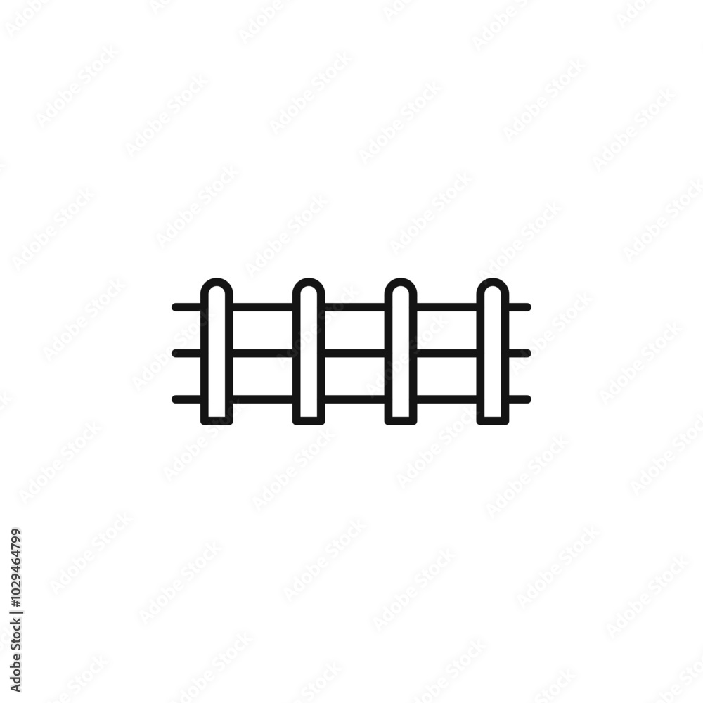 Fence icon Thin line art isolated Fence icon Thin line art isolated