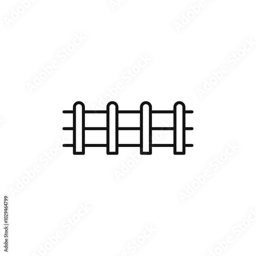 Fence icon Thin line art isolated