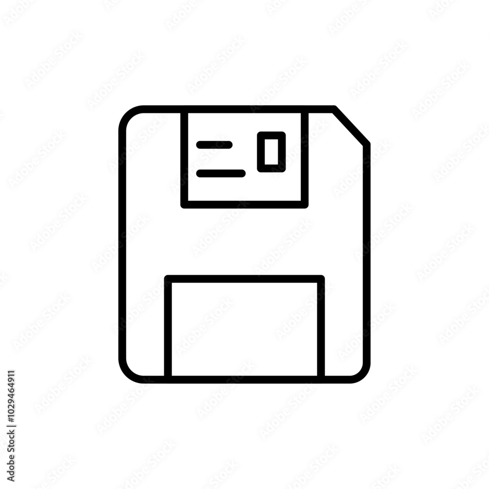 Floppy disk icon Thin line art isolated Floppy disk icon Thin line art isolated