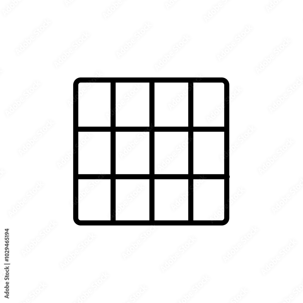 Grid view icon Thin line art isolated