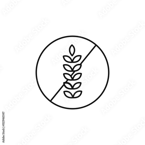 Gluten free icon Thin line art isolated