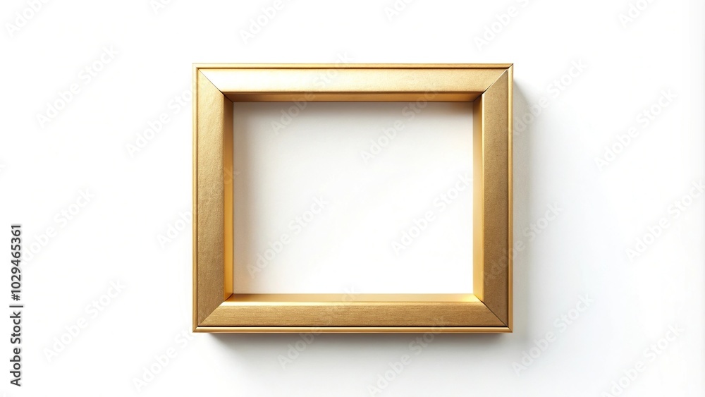 square gold picture frame isolated on white background, minimal design square gold picture frame isolated on white background, minimal design