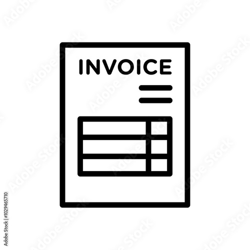 invoice icon Thin line art isolated