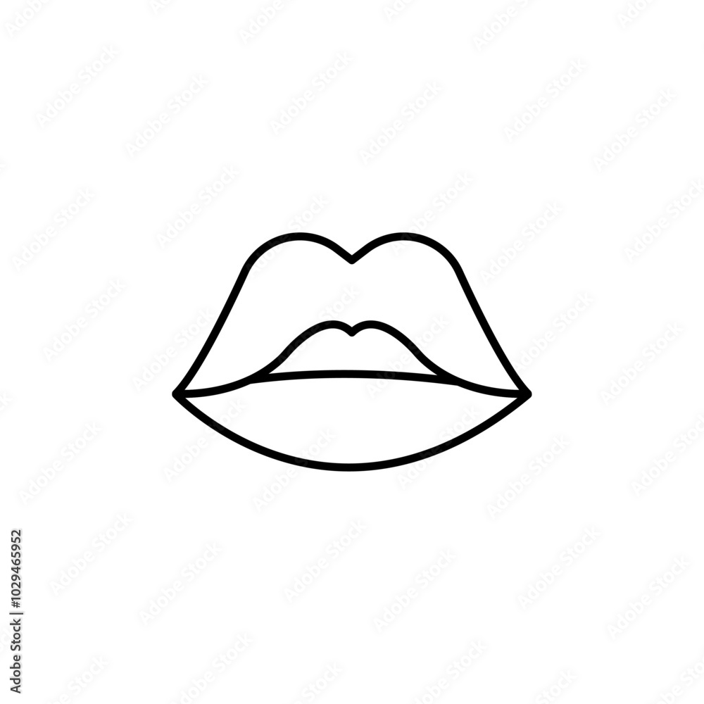 Lips icon Thin line art isolated Lips icon Thin line art isolated