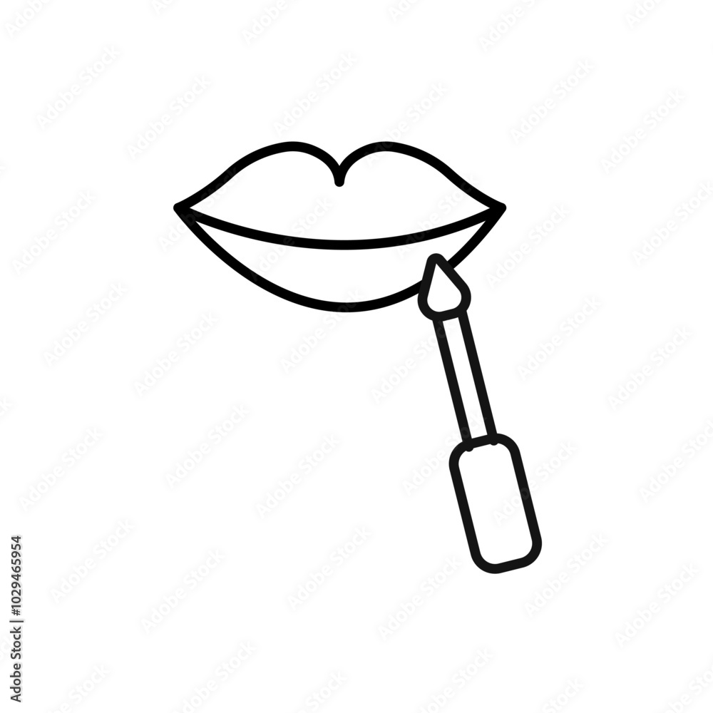 Lip gloss icon Thin line art isolated Lip gloss icon Thin line art isolated
