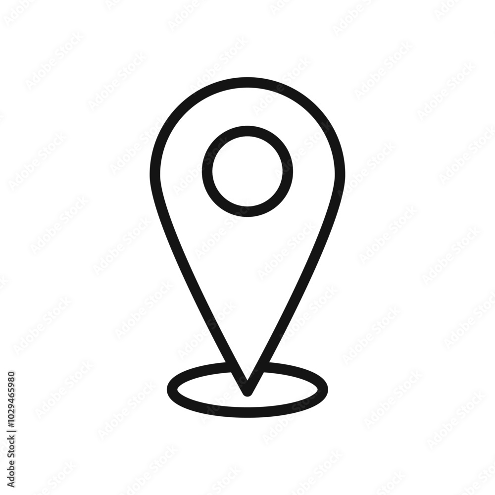 Location pin icon Thin line art isolated Location pin icon Thin line art isolated