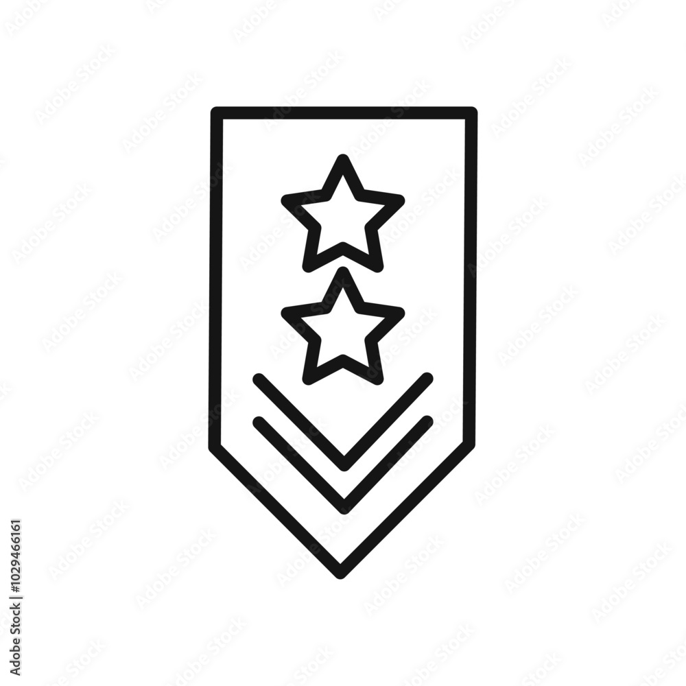 Military rank badge icon Thin line art isolated