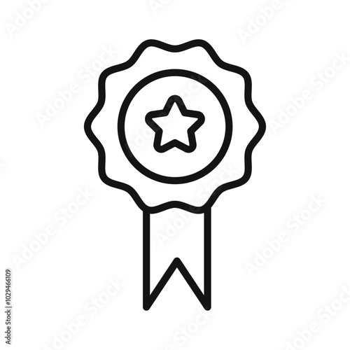 Medal Icon Thin line art isolated
