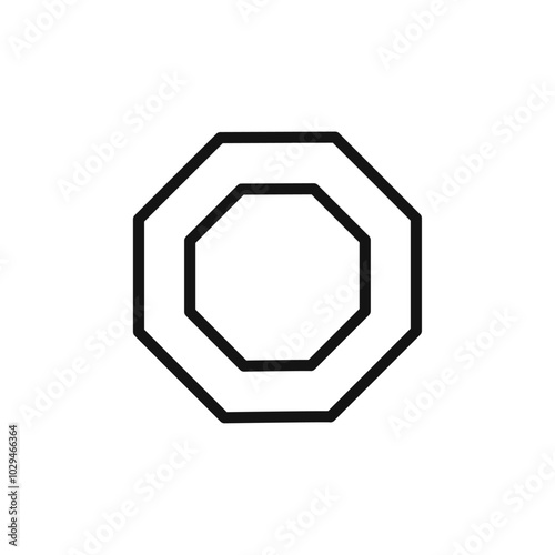 Octagon icon Thin line art isolated